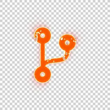 Burning icon code branch on transparent background. Looks like burnt paper Stock Illustration