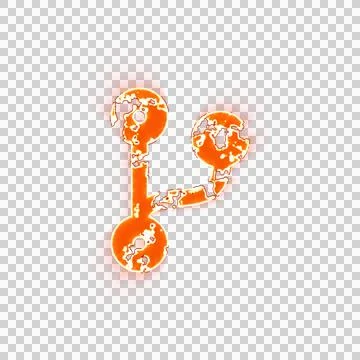 Burning icon code branch on transparent background. Looks like burnt paper Stock Illustration