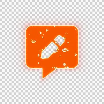 Burning icon comment alt edit on transparent background. Looks like burnt paper 스톡 일러스트