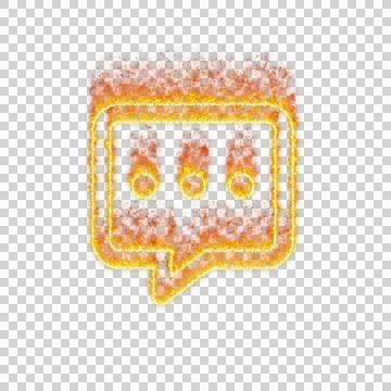 Burning icon comment dots on transparent background. Flames and small fire Illustrazione stock