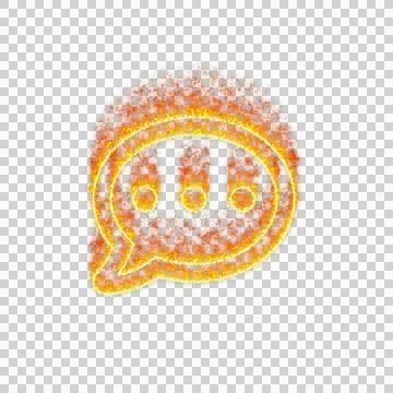 Burning icon comment dots on transparent background. Flames and small fire Illustrazione stock