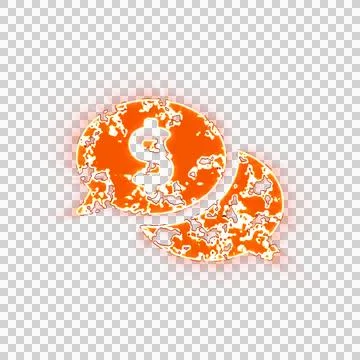 Burning icon comments dollar on transparent background. Looks like burnt paper 스톡 일러스트