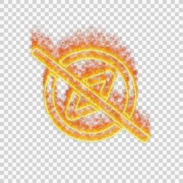 Burning icon compass slash on transparent background. Flames and small fire Stock Illustration