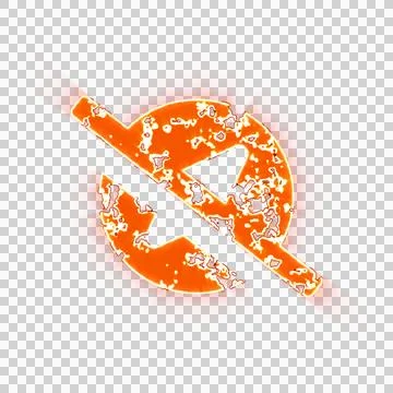 Burning icon compass slash on transparent background. Looks like burnt paper Stock Illustration