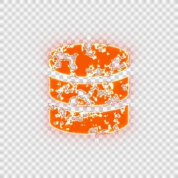 Burning icon database on transparent background. Looks like burnt paper Stock Illustration