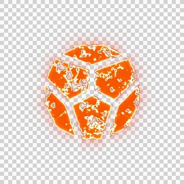 Burning icon dice d12 on transparent background. Looks like burnt paper Stock Illustration