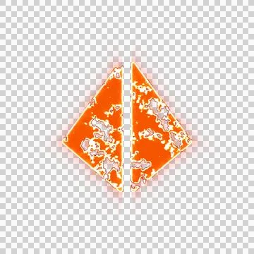 Burning icon dice d4 on transparent background. Looks like burnt paper Stock Illustration