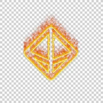 Burning icon dice d8 on transparent background. Flames and small fire Stock Illustration