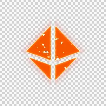 Burning icon dice d8 on transparent background. Looks like burnt paper Stock Illustration