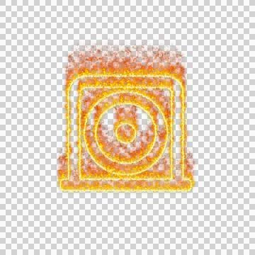 Burning icon disc drive on transparent background. Flames and small fire Stock Illustration