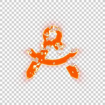 Burning icon drafting compass on transparent background. Looks like burnt paper Illustrazione stock