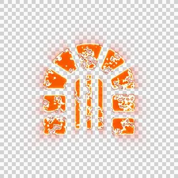 Burning icon dungeon on transparent background. Looks like burnt paper Stock Illustration