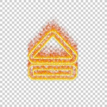 Burning icon eject on transparent background. Flames and small fire Stock Illustration