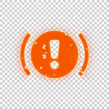 Burning icon engine warning on transparent background. Looks like burnt paper Stock Illustration