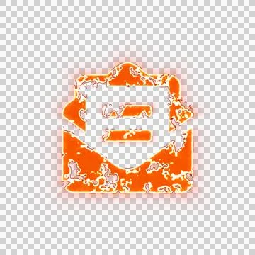 Burning icon envelope open text on transparent background. Looks like burnt 스톡 일러스트