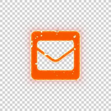 Burning icon envelope square on transparent background. Looks like burnt paper Stock Illustration