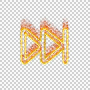 Burning icon fast forward on transparent background. Flames and small fire Stock Illustration