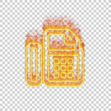 Burning icon fax on transparent background. Flames and small fire Illustrazione stock