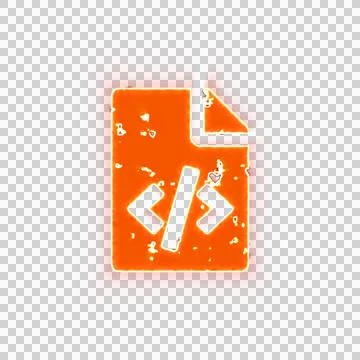 Burning icon file code on transparent background. Looks like burnt paper Illustrazione stock