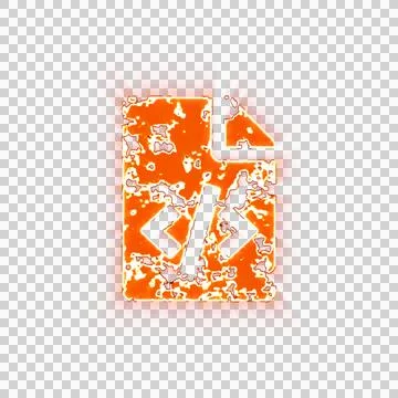 Burning icon file code on transparent background. Looks like burnt paper Illustrazione stock