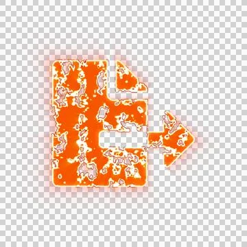 Burning icon file export on transparent background. Looks like burnt paper Stock Illustration