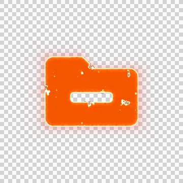 Burning icon folder minus on transparent background. Looks like burnt paper 스톡 일러스트