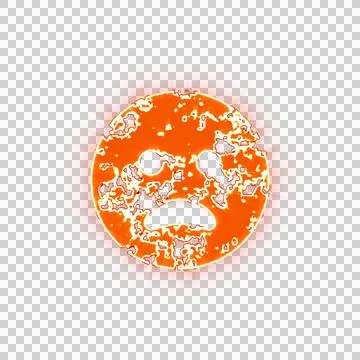 Burning icon frown open on transparent background. Looks like burnt paper Stock Illustration