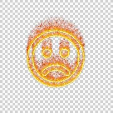 Burning icon frown on transparent background. Flames and small fire Stock Illustration