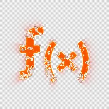 Burning icon function on transparent background. Looks like burnt paper Illustrazione stock