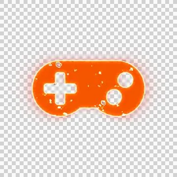 Burning icon gamepad on transparent background. Looks like burnt paper 库存插图