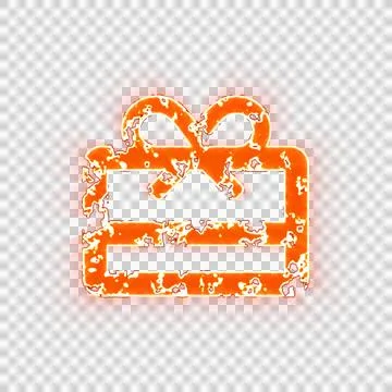 Burning icon gift card on transparent background. Looks like burnt paper 스톡 일러스트