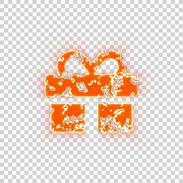 Burning icon gift on transparent background. Looks like burnt paper イラスト素材