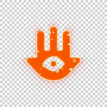 Burning icon hamsa on transparent background. Looks like burnt paper 스톡 일러스트