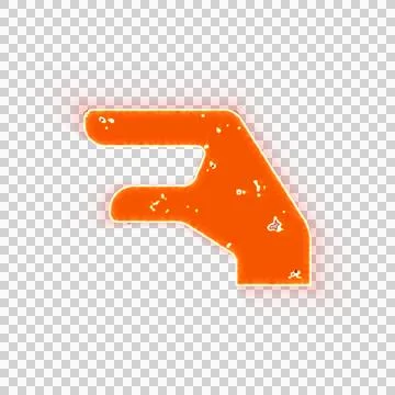 Burning icon hand lizard on transparent background. Looks like burnt paper Stock Illustration