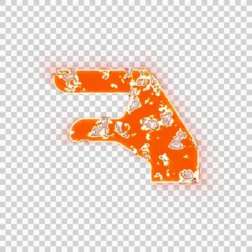 Burning icon hand lizard on transparent background. Looks like burnt paper Stock Illustration