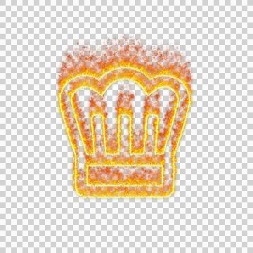 Burning icon hat chef on transparent background. Flames and small fire Stock Illustration