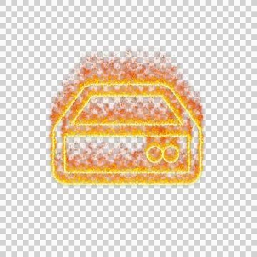 Burning icon hdd on transparent background. Flames and small fire Stock Illustration