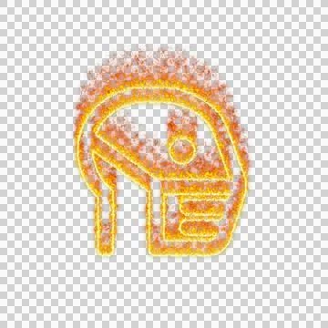 Burning icon head side mask on transparent background. Flames and small fire Stock Illustration