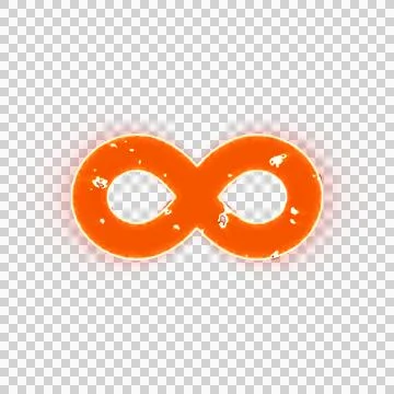 Burning icon infinity on transparent background. Looks like burnt paper Stock Illustration