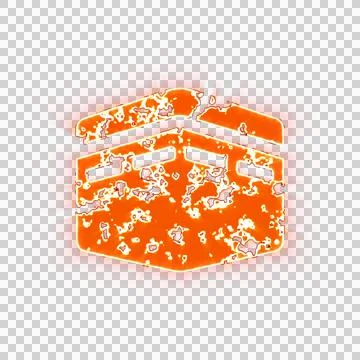 Burning icon kaaba on transparent background. Looks like burnt paper 스톡 일러스트