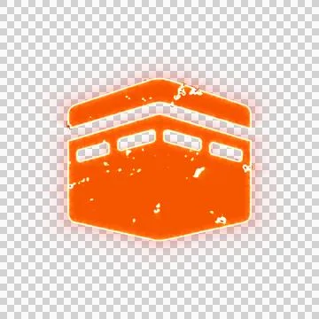 Burning icon kaaba on transparent background. Looks like burnt paper 스톡 일러스트