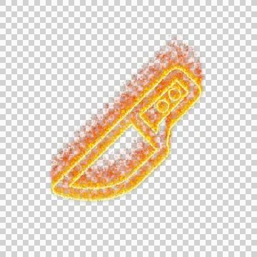 Burning icon knife kitchen on transparent background. Flames and small fire Illustrazione stock