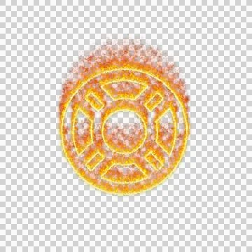 Burning icon life ring on transparent background. Flames and small fire 스톡 일러스트