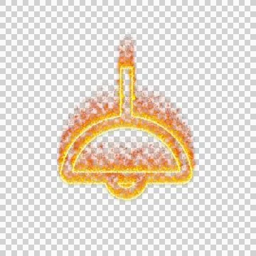 Burning icon light ceiling on transparent background. Flames and small fire Stock Illustration