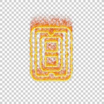 Burning icon light switch on transparent background. Flames and small fire Stock Illustration