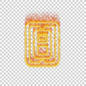 Burning icon light switch on on transparent background. Flames and small fire Stock Illustration