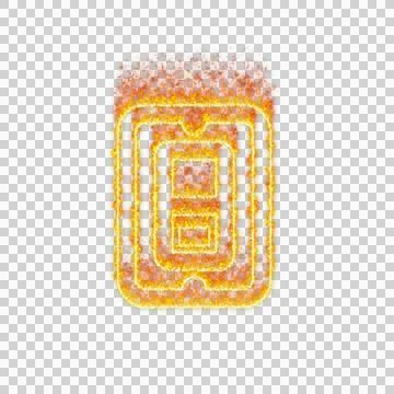 Burning icon light switch off on transparent background. Flames and small fire Stock Illustration