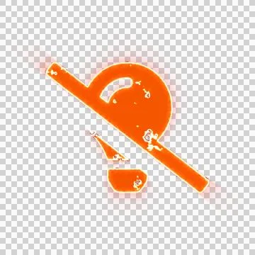Burning icon lightbulb slash on transparent background. Looks like burnt paper 스톡 일러스트