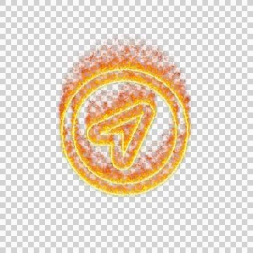 Burning icon location circle on transparent background. Flames and small fire 스톡 일러스트