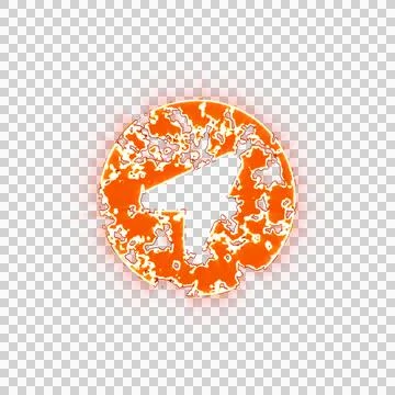 Burning icon location circle on transparent background. Looks like burnt paper Stock Illustration